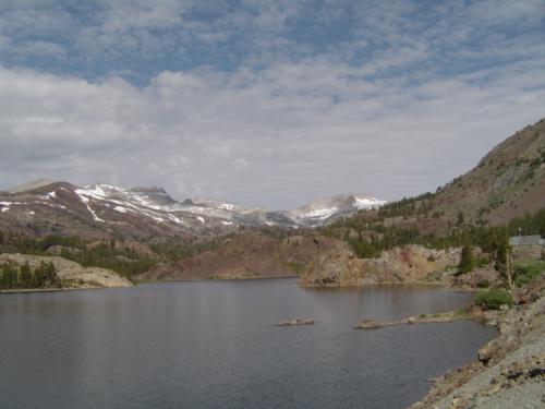 Trip to Yosemite - Ellery Lake with snocoverd mountains in the background.