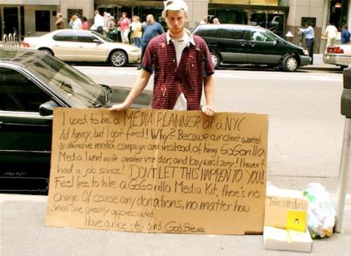 homeless or lazy - read what he has to say