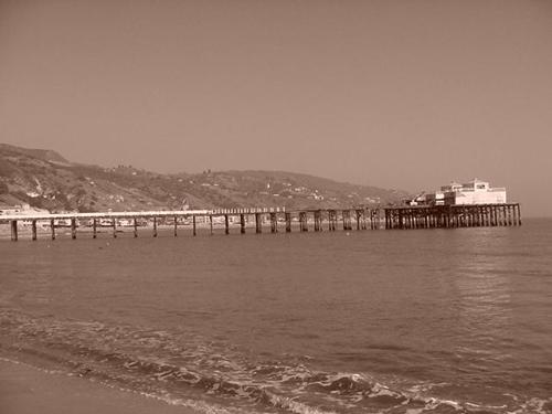 Malibu Pier - A shot of the Malibu Pier taken digitally in Sepia mode.