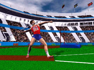 Bruce Jenner's World Class Decathlon - Bruce Jenner's World Class Decathlon http://www.gamespot.com/pc/sports/brucejennersworldcd/index.html As the saying goes, “Tis better to have tried and failed than never to have tried at all.” Unfortunately, this adage proves appropriate in the case of Bruce Jenner's World Class Decathlon. Avoiding the button-pounding of past decathlon games, WCD uses a combination of mouse clicks to control each event. The good news is this makes each event easier to master; the bad news is that it makes each event far too easy. More harmful to the multi-player elements of the game, it also makes your results far too arbitrary—barring a total screw-up on your part, there's little connection between how you control your competitor and the results on the field. Once you have mastered an event's basic elements, any further success is a total fluke. You find yourself begging for results, rather than feeling that you've done something to deserve them.