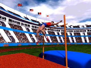 Bruce Jenner's World Class Decathlon - Bruce Jenner's World Class Decathlon http://www.gamespot.com/pc/sports/brucejennersworldcd/index.html As the saying goes, “Tis better to have tried and failed than never to have tried at all.” Unfortunately, this adage proves appropriate in the case of Bruce Jenner's World Class Decathlon. Avoiding the button-pounding of past decathlon games, WCD uses a combination of mouse clicks to control each event. The good news is this makes each event easier to master; the bad news is that it makes each event far too easy. More harmful to the multi-player elements of the game, it also makes your results far too arbitrary—barring a total screw-up on your part, there's little connection between how you control your competitor and the results on the field. Once you have mastered an event's basic elements, any further success is a total fluke. You find yourself begging for results, rather than feeling that you've done something to deserve them.