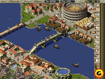 Caesar III - Caesar III http://www.gamespot.com/pc/strategy/caesar3/index.html The company line on Caesar III is that it's SimCity set in the Roman Empire. That's only partially true. You do run a city (or, rather, a series of cities) in a fashion somewhat like the classic urban management game, but the game mechanics of Caesar III are more akin to Blue Byte's Settlers II. Unlike in SimCity, you do not simply zone your territory and sit back while your city prospers or fails. Instead, you are commissioned to perform a much wider array of tasks, ranging from setting up efficient production lines to maintaining a military force. Caesar III is a much better game than Settlers II, and combines some of the best elements of both that game and SimCity. But it manages to suffer from Settler II's most glaring shortcoming: the combat system. What's worse, it finds a shortcoming of its own with some problems that make efficient management often more difficult than it should be. And both of these serve to slightly hamper what is otherwise a very enjoyable game.