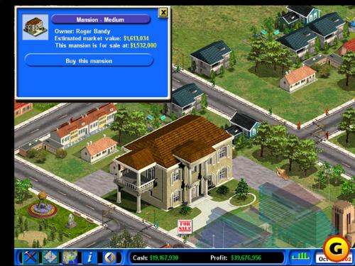 Capitalism - Capitalism http://www.gamespot.com/pc/strategy/capitalism/index.html 'Buy low, sell high': it's not only a way of life in America, it describes a whole category of game known as the 'economic sim'. Pioneered by Railroad Tycoon and popularized by Impressions (Air Buck, Detroit, High Seas Trader), this game type appeals only to a certain type of person: one who prefers to conquer with bucks, not bullets. And the most elaborate and impressive example of this genre seen yet is Capitalism, created by Hong Kong native Trevor Chan. It is obsessively detailed, painfully complex, and very realistic. The goal of Capitalism is sweeping: turn your corporation into the most profitable one in the world. There are so many ways to do this that we can only touch on a few of them here. You start up a company with a set amount of capital and cut-throat competition, and go forth into the marketplace by choosing an area on the map to start your operation. With a massive variety of screens and options, you can choose to farm, mine, mass-produce, import/export, retail, manufacture, or research. This is the guts of the game, where you decide which way your company is going to go by sizing up the different regions and their resources. For example, if cotton comes in at the only port and you have the ability to manufacture shirts, you can start as a clothes manufacturer. You set up buildings and links to buy the cotton (or even farm it), research the process, and make the shirts.