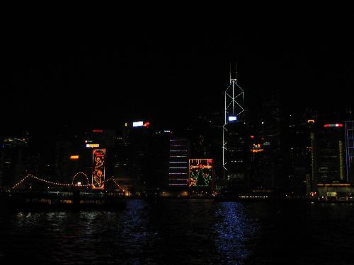 Hong Kong ! Victoria Harbour - photo taken during christmas time.All buildings come with nice decorations!