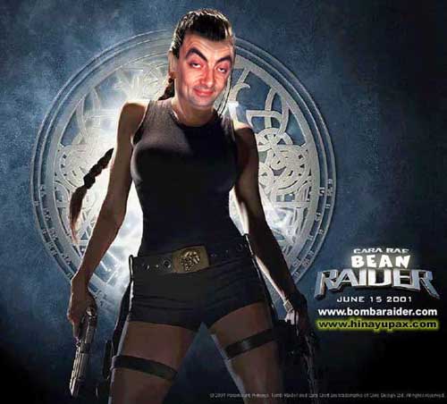 Mr Bean as Lara Croft. - He does it again