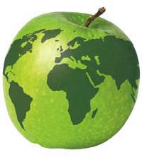 ecologically clean world, apple - ecologically clean world apple