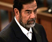 Saddam - This is a picture of Saddam in court.