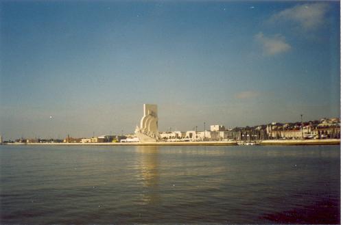 Tagus River at Belem - Photo taken from a ferry on the Tagus River in Portugal of the Discoveries Monument in Belem, between Lisbon and Oeiras, the town where I live.