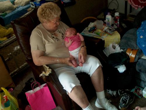 Greatgrandmom and greatgranddaughter - My mom and my granddaughter