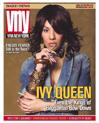 Ivy Pose -  Ivy Queen posing on a magazine cover.