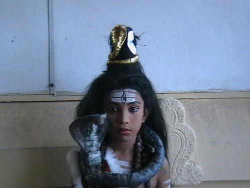 God Siva. - This photo was taken by my brother in law, on the occasion of his son fancy dress at Chinmaya School.  He acts as God Siva.