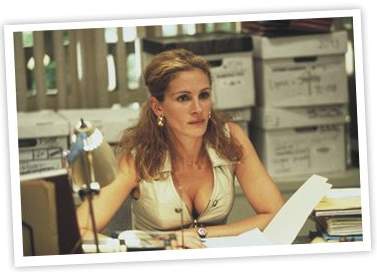 Julia Roberts as Erin Brockovich - Erin Brockovich is an unemployed single mother, desperate to find a job, but is having no luck. This losing streak even extends to a failed lawsuit against a doctor in a car accident she was in. With no alternative, she successfully browbeats her lawyer to give her a job in compensation for the loss. While no one takes her seriously, with her trashy clothes and earthy manners, that soon changes when she begins to investigate a suspicious real estate case involving the Pacific Gas & Electric Company. What she discovers is that the company is trying quietly to buy land that was contaminated by hexavalent chromium, a deadly toxic waste that the company is improperly and illegally dumping and, in turn, poisoning the residents in the area. As she digs deeper, Erin finds herself leading point in a series of events that would involve her lawfirm in one of the biggest class action lawsuits in American history against a multi-billion dollar corporation.  Source: http://www.imdb.com/title/tt0195685/plotsummary