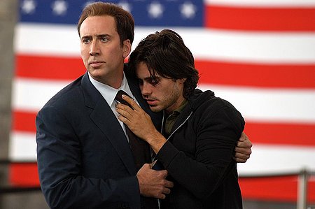 Lord of War - In the 80s in Little Odessa, the Ukrainian immigrant Yuri Orlov (Nicolas Cage) decides to change his economical life and becomes an arm dealer with his brother Vitaly Orlov (Jared Leto). His business of gunrunner supplying illegal weapons in disturbed areas of the planet increases with the end of the Cold War, and Yuri bribes a Russian general to sell most of his arsenal. Meanwhile, he becomes a millionaire and uses his money to seduce the beautiful Ava Fontaine (Bridget Moynahan) and they get married, having a son. The detective Jack Valentine (Ethan Hawke) chases Yuri trying to put him in jail, but in the end he understands that Yuri is a necessary evil for the interest of his nation. Source: http://www.imdb.com/title/tt0399295/plotsummary