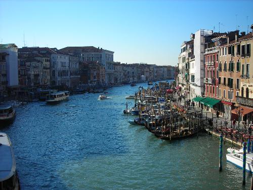 Venezia (Venice)--Italy - This is a photo view of the grand canal taken from the Rialto