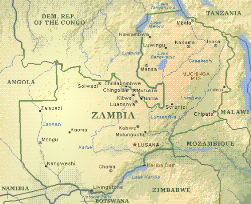Map of Zambia - Map of Zambia