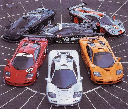 General view for the Mclaren F1 gtr - some versions of this great racing car!!