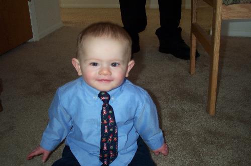 My grown up 9 month old - WE dressed up Malachi for Christmas day. It was so cute but it made me sad that he looked so grown up!!!