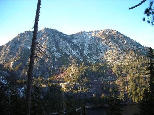 Mountains at Lake Tahoe - Recently, my husband and I went California and this was a picture I took of some of the mountains around Lake Tahoe. It was very beautiful and very, very cold!