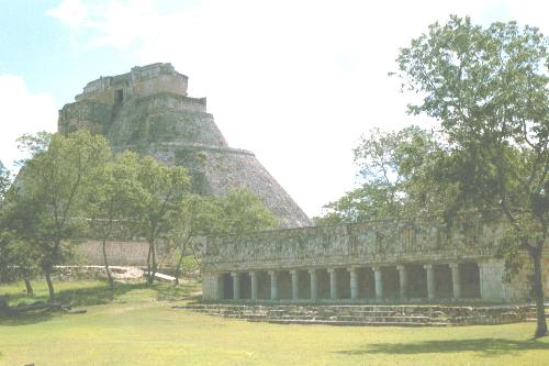 Pyramid of the Magician, Uxmal - I took this photo myself. This is the Pyramid of the Magician at Uxmal, in the Yucatan. Uxmal was my favorite site. The architecture was beautiful and the site very well maintained.