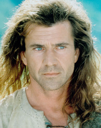 Mel Gibson in Braveheart - This is an image of Mel Gibson in the movie Braveheart.