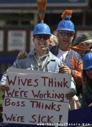 Enjoying !!!!! - Wifes think he at work,Boss think he is sick..