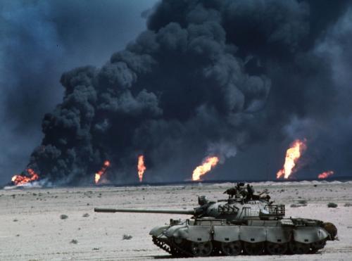 America&#039;s attack on Iraq&#039;s assets...! - Military foto of burning oil wells of iraq.. due to America&#039;s attack....