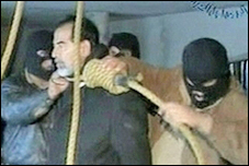 saddam&#039;s execution - saddam hussain being executed.