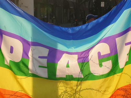 Peace - Taken when driving down my street last year - there was an anti-war protest.