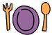 plate, fork - plate, fork, spoon