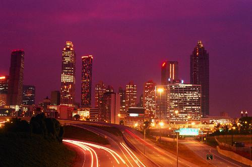 Night time in Atlanta - This photo was taken at night from I-20 facing into the City