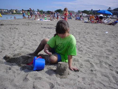 York Beach, Maine - My daughter on York Beach in York, Maine.