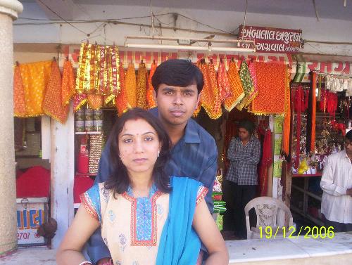 Me and My Wife - This Photo is taken at a Temple known as Abmaji in the state of Gujarat