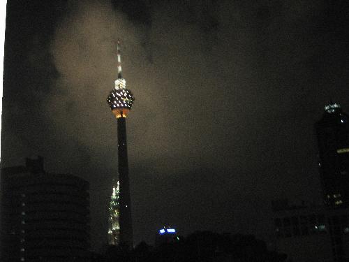 KL Tower - Night View. - Standing on a 5th floor balcony and the KL Tower is a great night sight to gaze upon.