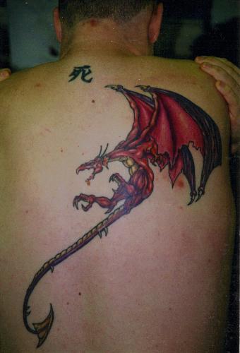 dragon - 7.5 ...over 70 tones from dark purple throguh the burgandy'sand then dark red to orange red towards the head...and bak to purple the pink on the wing side.  This is huge 3ft from tip to tip!