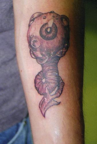 eye ball - 2.5 hours.  ..I have been studying a tattoo artist by the name of Paul Booth on and off now for years...this is one of my better reproductions...he still kiks my butt though!  ...much respect Paul!...yer a GOD!