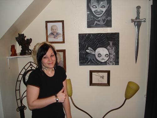 Paintings by Nicolas Ceasar - My posing with my paintings by Nicolas Ceasar