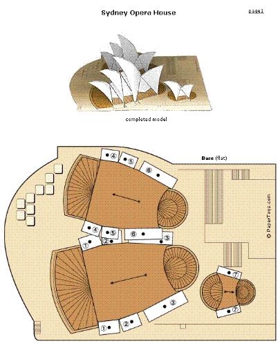 Paper cutout Sydney Opera House - paper cut out of syney opera house.