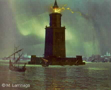 the seven wondxers of the ancient5 world - the lighthouse of alexandria