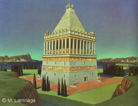 the seven wonders of tyhe ancient world - the mausoleum at halicarnassus