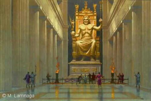 the seven wonders of the ancient world - the statue of zeus at olympia