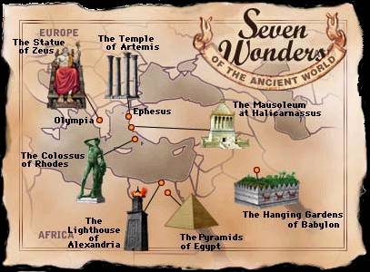 tHE SEVEN WONDERS OF THE ANCIENT WORLD - map