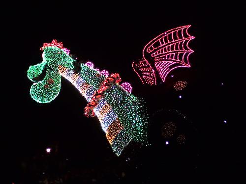 dragon parade - dragon filled with lights..