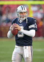 Dallas Cowboys - Tony Romo, a fourth year player has risen as one of the best qb's in the league and the best qb dallas has had since troy aikman. He was recently selected to the pro bowl and has helped dallas into the playoffs.