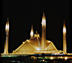 Mosque - This is the very beautiful Faisal Mosque at night in Islamabad, Pakistan.