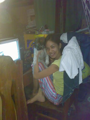 with my dog lalurp - taken at home with my sweet dog lalurp