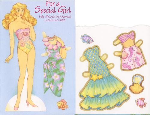Melinda Mermaid - Melinda Mermaide Birthday card, Paper Doll