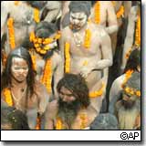 Devotees Aridha Kumbga Mela in India. - Millions of devotees assemble to take holy dip at a place where three holy rivers Ganga,Yamuna,Saraswathi joined.Scientifically, the sun rays fall directly on the earth on this day at this place.