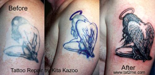 Angel Fix-up - Bad tattoo turned good.