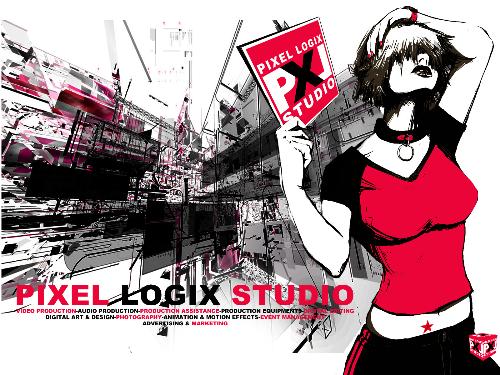 studio poster design - this thing was done by a friend o mine... the same one who worked on ma profile pic... its a  poster design for our post production n design studio... pixel logix