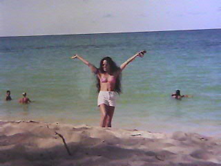 Infamous Aunty - There I am....on the beach...yay me.